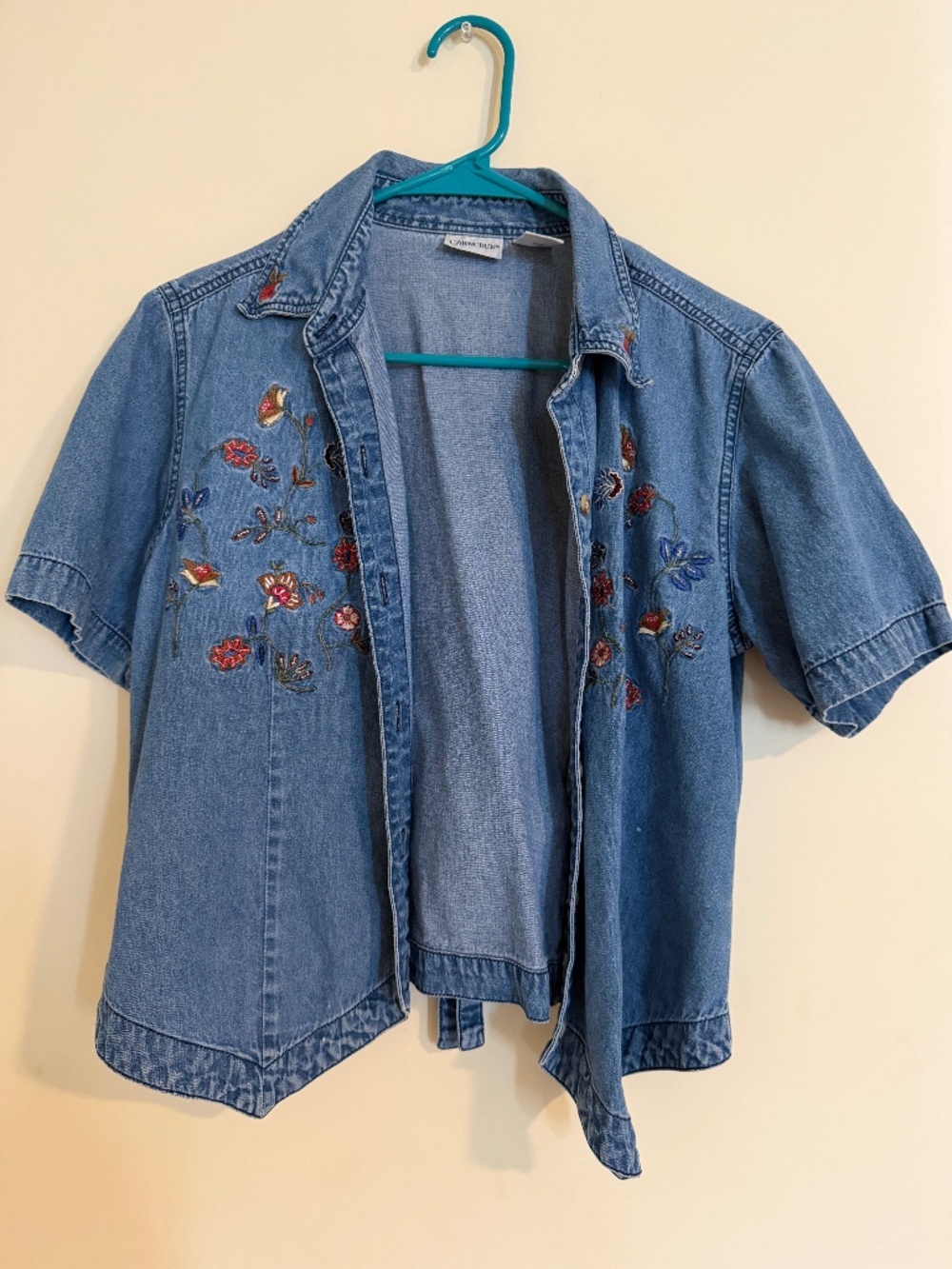 Cabin Creek Short Sleeve Denim Embroidered Shirt